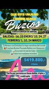 QUE ESTE VIAJE NO TERMINE NUNCA  BUZIOS IDEAL CON EXCURSION EN...