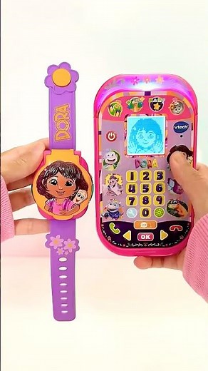 Fun Learning Dora Phone & Dora watch! #shortsfeed #cute #phone #unboxing #asmr #peppa #watch #dora