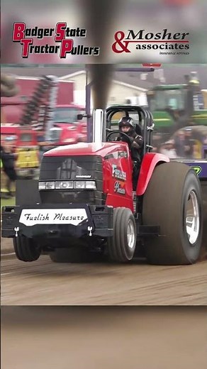 full pull by Fuelish Pleasure before a sled reset! #prostock #caseih #TractorPull #tractorpulling