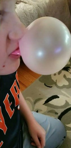 Blowing a double bubble bubblegum 8/4/22