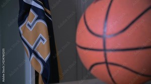 Basketball in a change room at athletics sports school