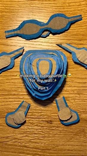 🐢🥹 Making a BABY TURTLE for my wall ✨🫶🏻 DIY Cardboard Craft Tutorial #diy #cardboard #turtle