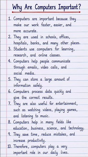 Why Are Computers Important? | 10 Lines Essay in English