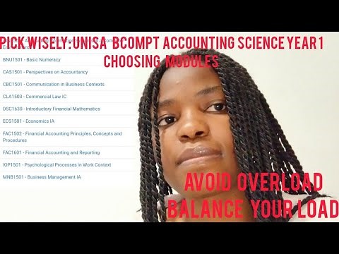 CHOOSING FIRST YEAR MODULES FOR BACHELOR OF ACCOUNTING SCIENCE IN FINANCIAL ACCOUNTING AT UNISA