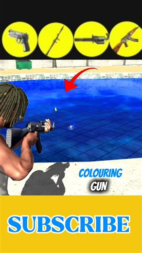 Which gun will change the colour of the swimming pool 🤯 ? In Indian bike driving 3D #sorts