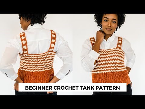 Preppy Crochet Striped Tank | Beginner Crochet Sweater Vest Free Pattern + Tutorial