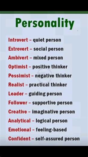 Personality Vocabulary in English 😎 | Describe Someone in English #shorts #english #education