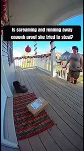 Is screaming and running away enough proof she tried to steal? So this woman walks up to a porch, spots a package just sitting there, and decides today's her lucky day. She grabs it, walks back to her truck all casual like she's just picking up her own delivery, and that's when karma hits hard. The second she messes with the box—BOOM! This insane explosion of yellow and pink powder goes off like a color bomb, and the aerial camera catches the whole thing. There's just this massive cloud of powde