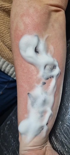 Nice little butterfly piece today for Ruth Scoff to commemorate her dad 🦋🙏. Thanks for the trust. | Spencer Harrison