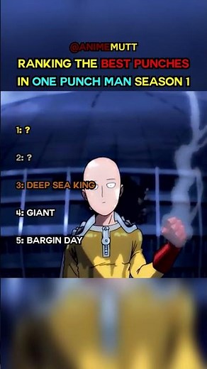 Strongest Punches in One Punch Man Season 1 #saitama #anime #shorts