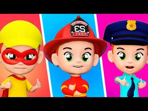 Fireman, Policeman and Superman Song + MORE Kids Songs and Nursery Rhymes | Lights Kids 3D