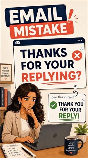 Don’t Say “Thanks for Your Replying” ❌ | Job Email English Fix
