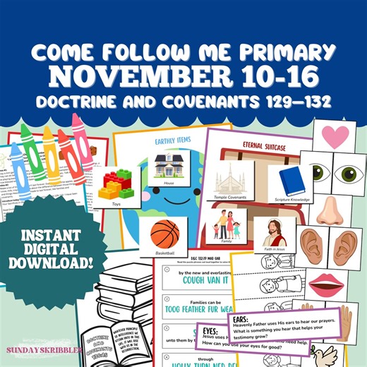 Primary November 10-16 Lesson Plan LDS Come Follow Me 2025 Doctrine and Covenants 129-132 Eternal Things Families Can Be Together Forever - Etsy