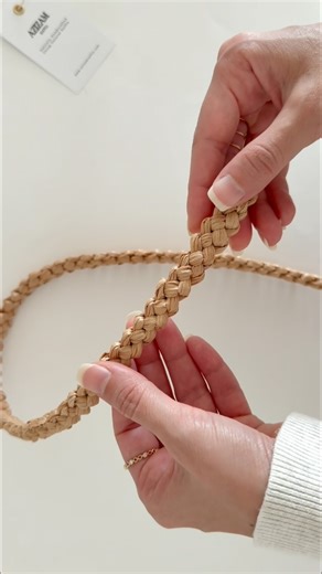 Zeinab Amiri on Instagram: "Crochet a strong and stylish raffia handle for your raffia bag!  This beauty finishes at nearly 1.2 cm thick and we’ll show you how to work with 5 strands using an 8 mm hook. For a 60 cm handle, you’ll need 6 meters of raffia per strand. Want the full step-by-step? Head over to our YouTube channel! #crochettutorial #raffiatutorial #raffiabaghandle #crochetbaghandle"