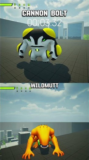 Cannon bolt VS Wildmutt fall Jump Test new mode ben10 game #shorts #highrpmshorts #ben10