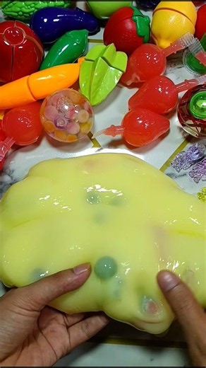 Satisfying Fruit Slime Mixing! 🍑🍓🍊🍐🍎🍏 #slime #fruitslime #satisfyingvideo