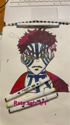 Akaza drawing and finally learned how to blend pls rate it