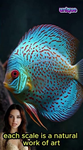 This Fish Has a Pattern as Unique as a Human Fingerprint?! 😱🎨 | Discus Fish Facts #uniquefacts