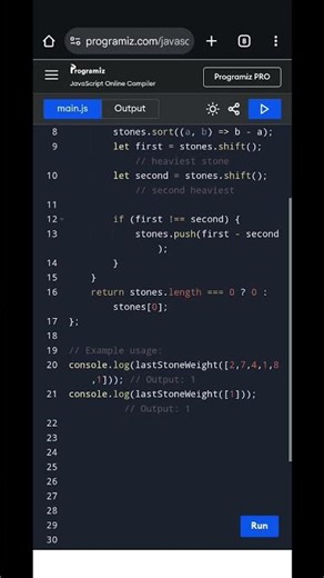 Last Stone Weight | JavaScript Solution | LeetCode Problem Tutorial