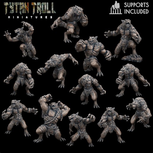 28mm & 32mm, the Great Werewolf Pack, Lycanthrope Figures for RPG and Wargames Such as Dnd, - Etsy