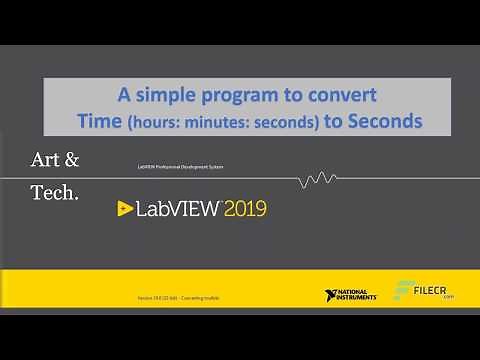 Simple LabVIEW Program to convert Time (hours:min:sec) to Seconds.