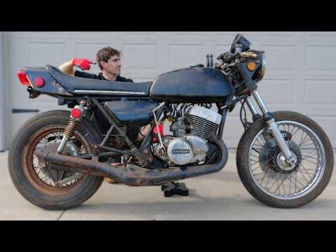 FREE Seized Up Kawasaki 2-Stroke Triple Motorcycle First Start In 20 Years