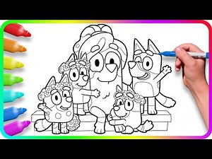 Do you know How to color Bluey and Friends? BLUEY Coloring Pages. Bluey, Bingo, Muffin, Socks
