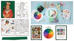 Frida Kahlo Advanced Art Craft Lesson, Cute Fact Sheet, Printables, More!