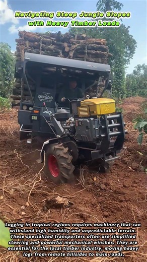Navigating Steep Jungle Slopes with Heavy Timber Loads