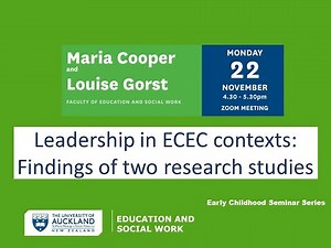 Maria Cooper & Louise Gorst - ECE Leadership