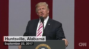 President Donald J. Trump said NFL team owners should fire players for taking a knee during the national anthem in protest -- and if fans leave the stadium, "I guarantee, things will stop." http://cnn.it/2xYJtGf | CNN