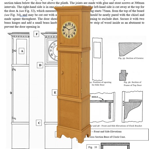 LONG CASE CLOCK - (plain) Plans to Make a Traditional Grandfather Clock - Etsy