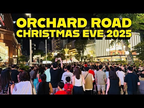 Singapore Orchard Road Christmas Eve 2025 🇸🇬 | Massive Crowd Shocked Everyone! 🎄🔥