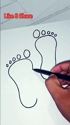 🦶 Easy Foot Drawing Tutorial for Beginners | Step by Step | #shorts #drawing #trending