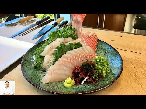 Red Big Eye Snapper Sashimi | Clean, Slice, Plate