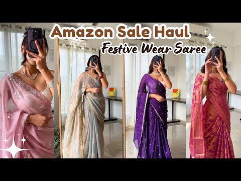 *HUGE* Amazon Sale Haul "Festive Wear Saree" | Try on