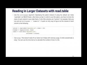 R Programming - Reading Large Tables by Johns Hopkins University