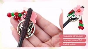 inSowni 8 Pieces Retro Asian Chinese Traditional Hanfu Flower Butterfly Wooden Hair Sticks Pins with Bead Pendants Hair Forks Chopsticks Bun Updo Holders for Women Girls