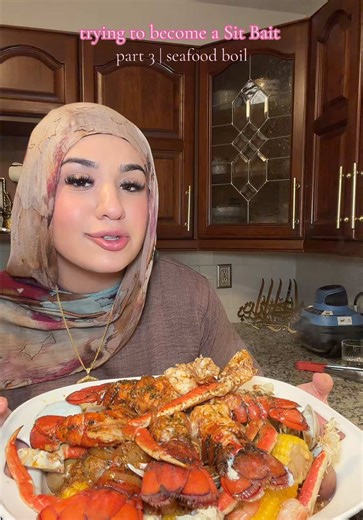 Part 3 | Made a seafood boil for the fam but I don’t even eat seafood so now I’m on the way to Chick-fil-A 😭 also respectfully… why is butterflying a lobster tail so difficult??? #fyp #cooking #arabtiktok #vlogs
