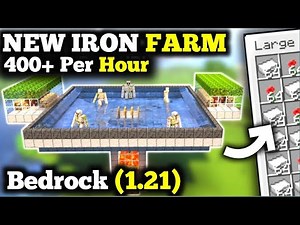 How to Build an IRON FARM in Minecraft – Works in Bedrock & Java!