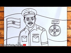 veergatha project drawing ||gallantry award winners drawing major Somnath Sharma