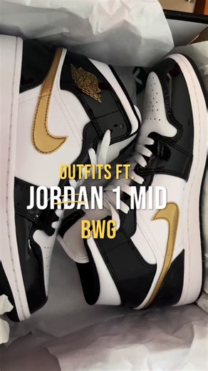 Jordan 1 Mid Black White Gold Outfit Inspiration