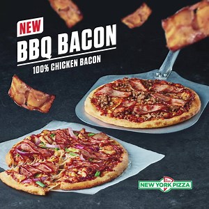 70K views · 66 reactions | Trek in pizza? Ontdek onze nieuwe actiepizza’s met 100% chicken bacon!  Welke ga jij proberen? | New York Pizza | Facebook