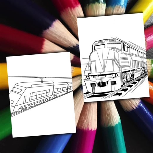 40 Train Coloring Page, Kids Coloring Sheets Instant Download, Classroom Holiday Printable Coloring Book - Etsy