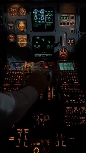 A321 Cockpit mood by night ✈️ #airbus #cockpit #flying #flightdeck #aviationlife | Pilotstories