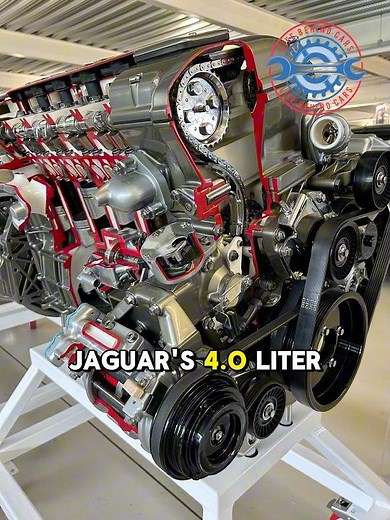 Inside Jaguar’s Supercharged AJ16 Engine! 😮🔧 Rare XJR Cutaway Reveals Everything 🚗💨 #Jaguar #XJR