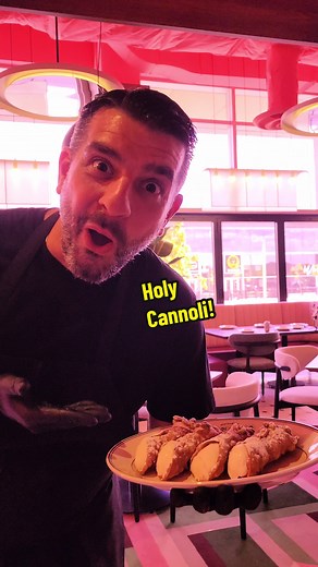 Holy cannoli! #Laval is in for a treat! In-house desserts by our pastry chef Giancarlo, family platters, and an 80s immersion! Doors open June 5th. 🦩💕 #mtl #newrestaurant #mtlfood