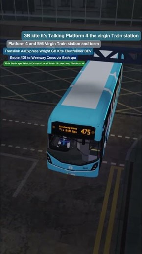 Translink AirExpress 475 GB Kite - Electroliner Platform 4 Virgin Train station Roblox Bathwick town