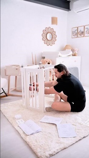🤍 Cuna minicuna #colecho #blanca #aesthetic para Malena en su #rustic #babyroom