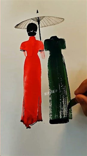 Fun And Simple Line Drawings~Use Toilet Paper To Draw A Beautiful Girl In Blue Cheongsam!